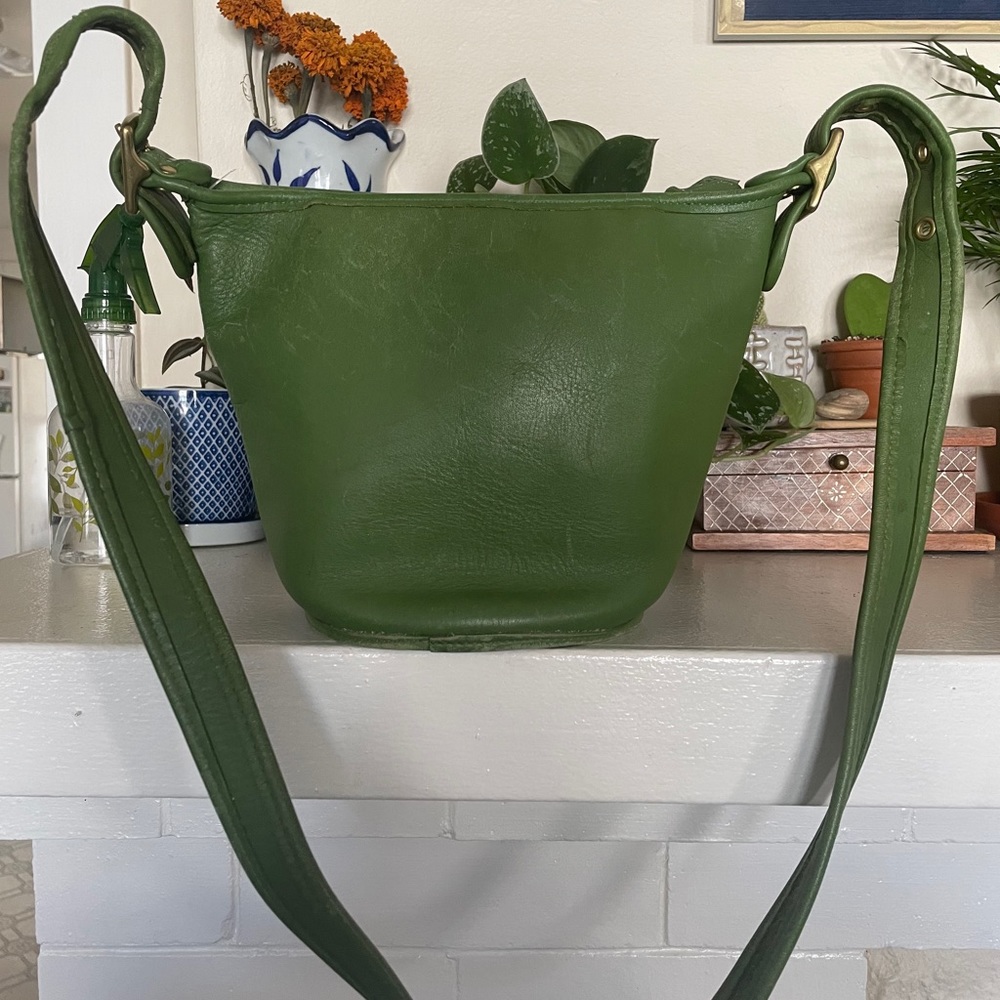Vintage Green Coach Leather Bag